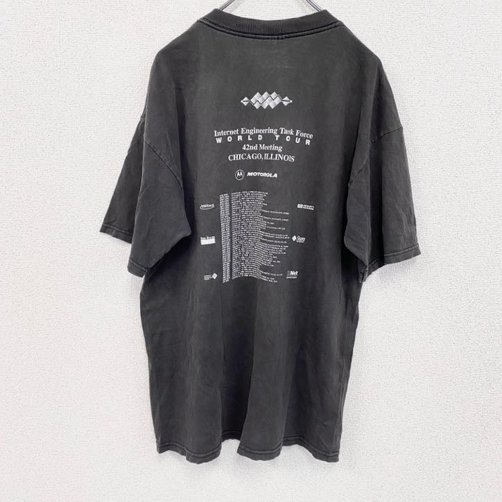 00s　Motorola　X　IETF　半袖プリントTシャツ　ヴィンテージ　黒　ブラック