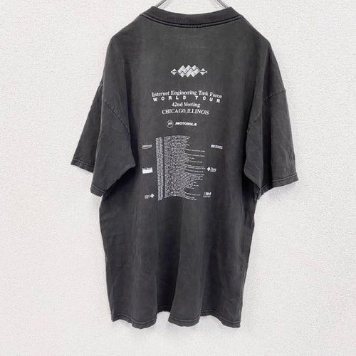 00s　Motorola　X　IETF　半袖プリントTシャツ　ヴィンテージ　黒　ブラック