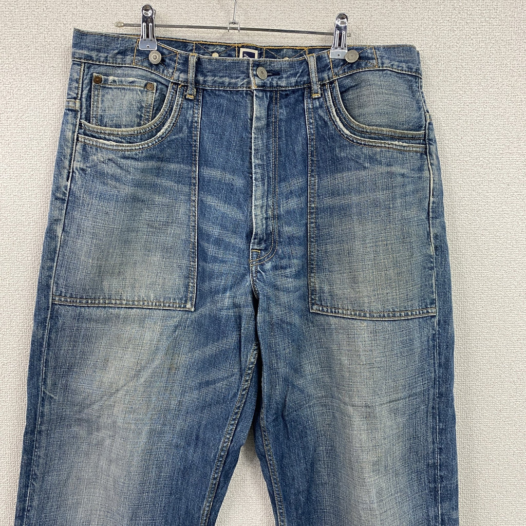GAP　ギャップ　デニムパンツ/ジーンズ　ジップフライ　デカポケット　縦落ち　小文字タグ　インディゴ　Lサイズ