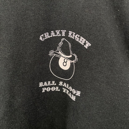 古着 used　JERZEES ジャージーズ　半袖ビッグプリントTシャツ　CRAZY SALOON　クルーネック　深緑　Lサイズ
