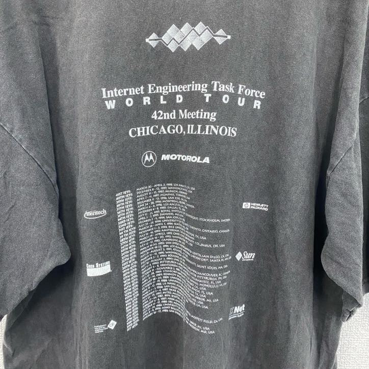 00s　Motorola　X　IETF　半袖プリントTシャツ　ヴィンテージ　黒　ブラック