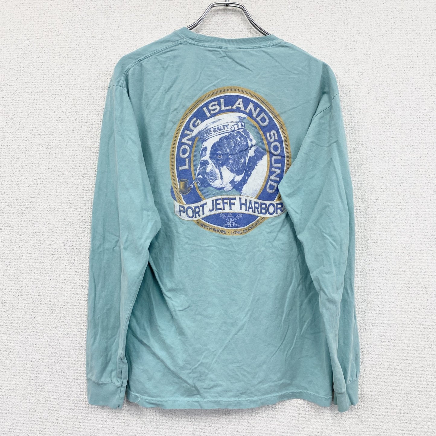 COMFORT COLORS　長袖プリントTシャツ　エメラルドグリーン　Mサイズ