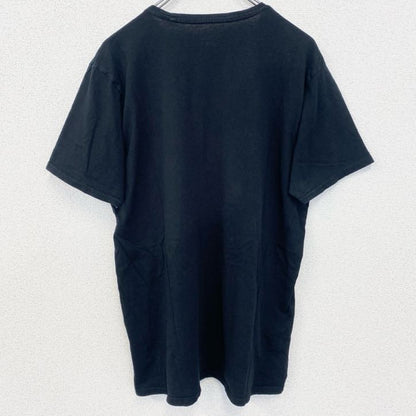 古着 used　JEAN PASCALE　半袖アニマルデザインプリントTシャツ　ライオン　動物　黒　ブラック　Lサイズ