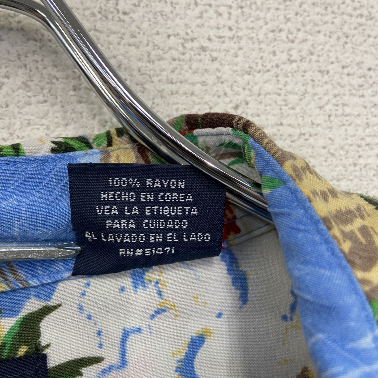 90s　puritan　アロハシャツ　半袖ボックスシャツ　ヴィンテージ　総柄　青　ブルー　Lサイズ