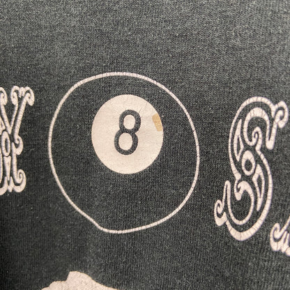 古着 used　JERZEES ジャージーズ　半袖ビッグプリントTシャツ　CRAZY SALOON　クルーネック　深緑　Lサイズ