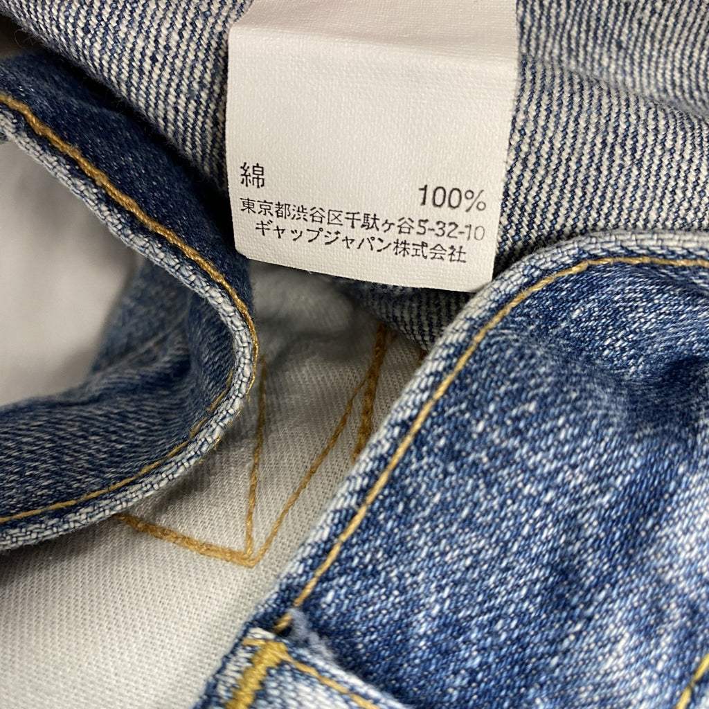 GAP　ギャップ　デニムパンツ/ジーンズ　ジップフライ　デカポケット　縦落ち　小文字タグ　インディゴ　Lサイズ