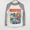 MARVEL　マーベル　長袖プリントTシャツ　ラグラン　白　ホワイト　6サイズ