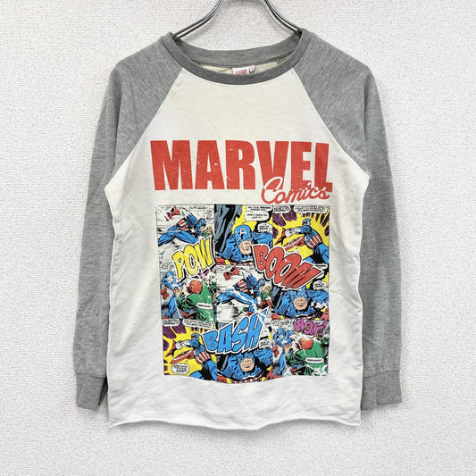 MARVEL　マーベル　長袖プリントTシャツ　ラグラン　白　ホワイト　6サイズ