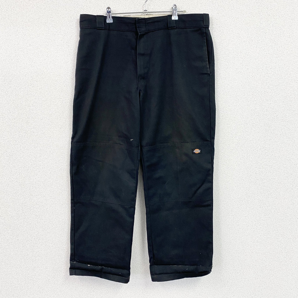 Dickies　ディッキーズ　ダブルニーワークパンツ　ジップフライ　ワンポイント　黒 ブラック