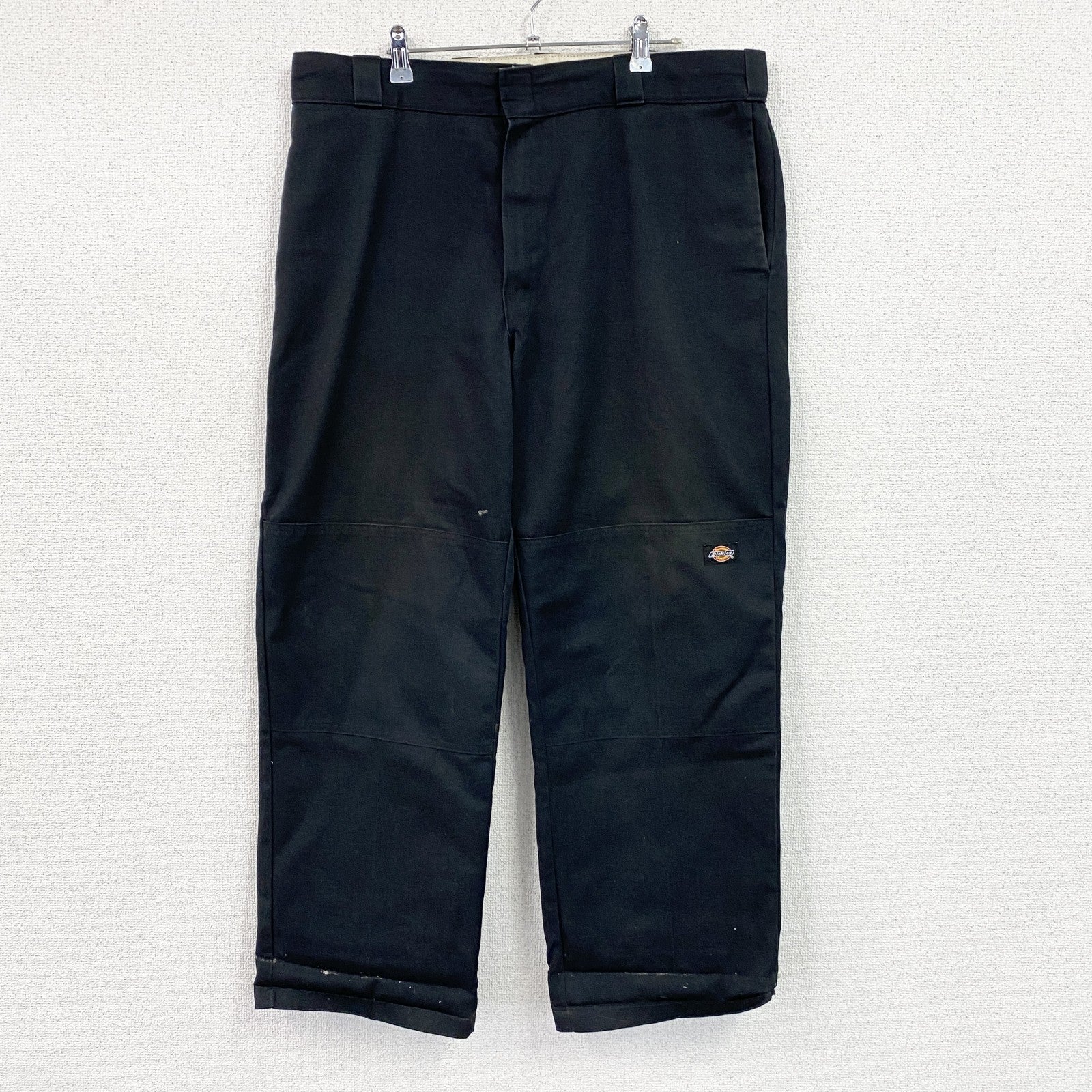Dickies　ディッキーズ　ダブルニーワークパンツ　ジップフライ　ワンポイント　黒 ブラック