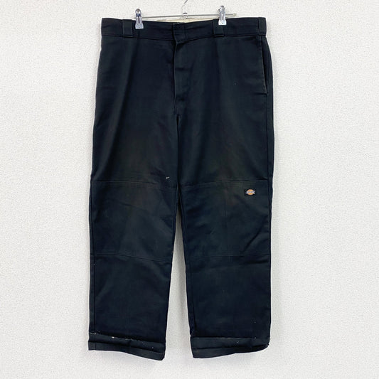 Dickies　ディッキーズ　ダブルニーワークパンツ　ジップフライ　ワンポイント　黒 ブラック