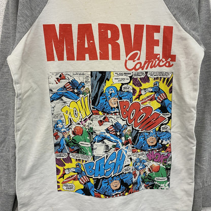 MARVEL　マーベル　長袖プリントTシャツ　ラグラン　白　ホワイト　6サイズ