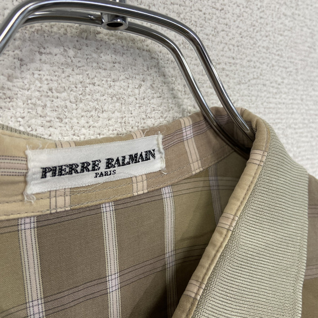 PIERRE BALMANI　ピエールバルマン　長袖シャツ　チェック柄　総柄　ベージュ