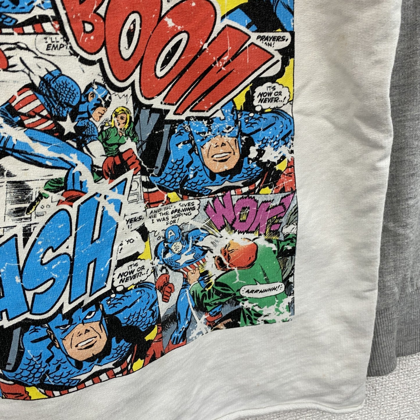 MARVEL　マーベル　長袖プリントTシャツ　ラグラン　白　ホワイト　6サイズ