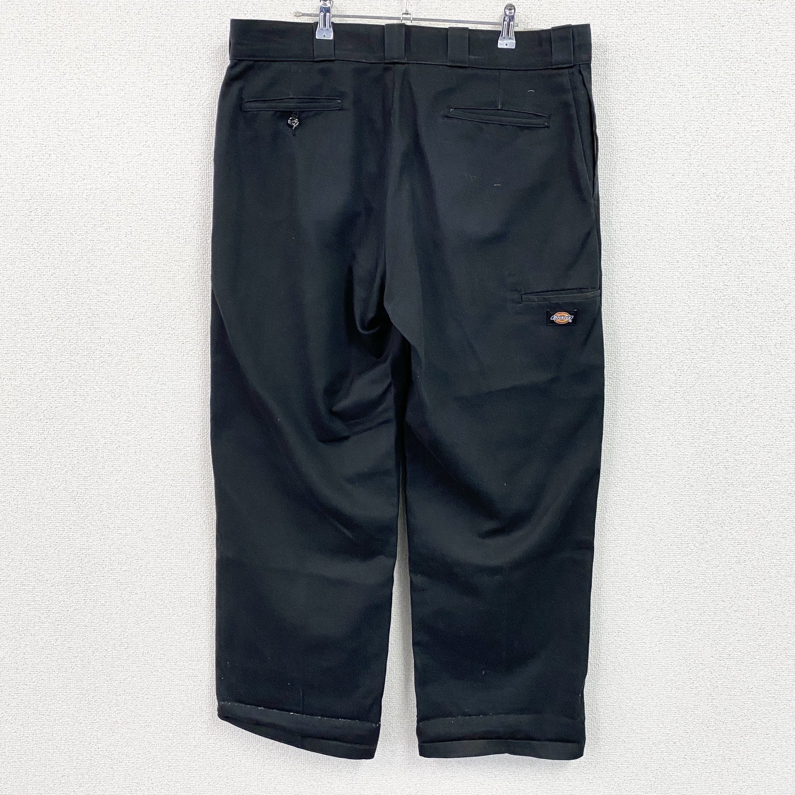 Dickies　ディッキーズ　ダブルニーワークパンツ　ジップフライ　ワンポイント　黒 ブラック
