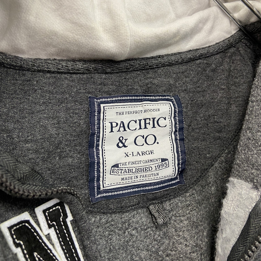 PACIFIC&CO.　フルジップスウェットパーカー/フーディー　灰色　グレー　XLサイズ