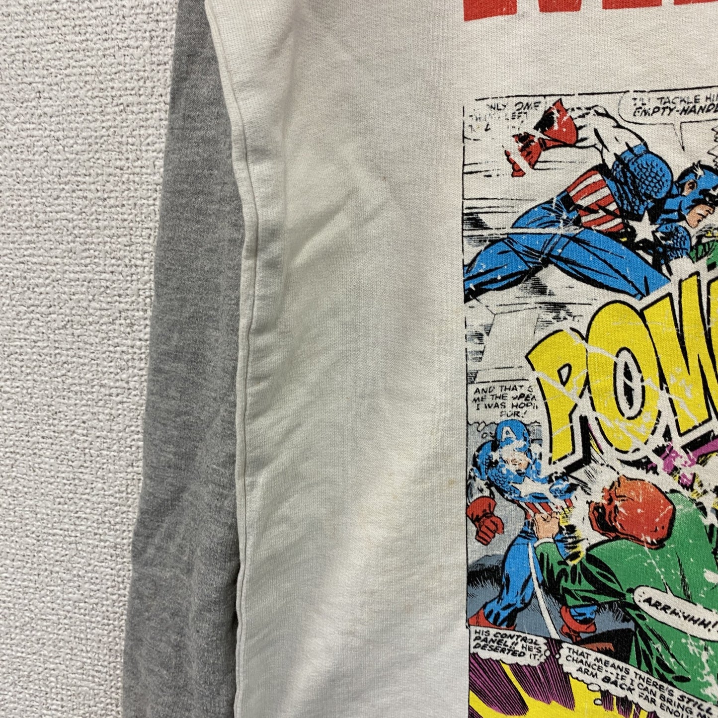 MARVEL　マーベル　長袖プリントTシャツ　ラグラン　白　ホワイト　6サイズ
