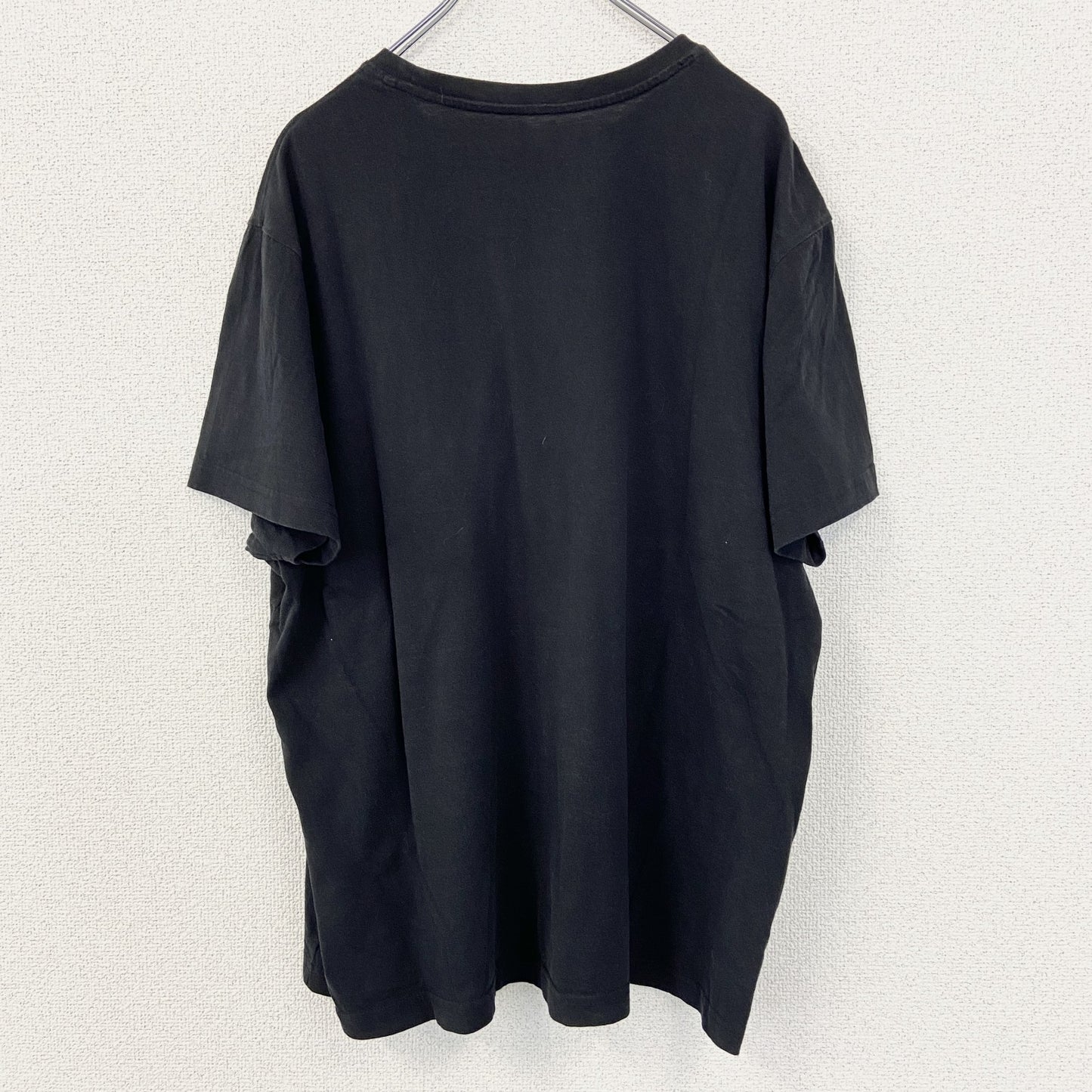 古着 used　Eddie Bauer　半袖ビッグプリントTシャツ　ワンポイント　クルーネック　カジュアルデザイン　黒　Lサイズ