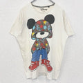 古着 used　Disney　ディズニー　半袖ビッグデザインプリントTシャツ　ミッキーマウス　Mickey　白　Sサイズ