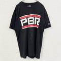 古着 used　NEW ERA ニューエラ　半袖ビッグプリントTシャツ　PBR　カジュアルデザイン　クルーネック　黒　Lサイズ