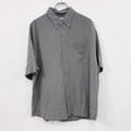90s～　Tri-Mountain　半袖ボタンダウンシャツ　柄シャツ　チェック柄　総柄　灰色　グレー　Lサイズ