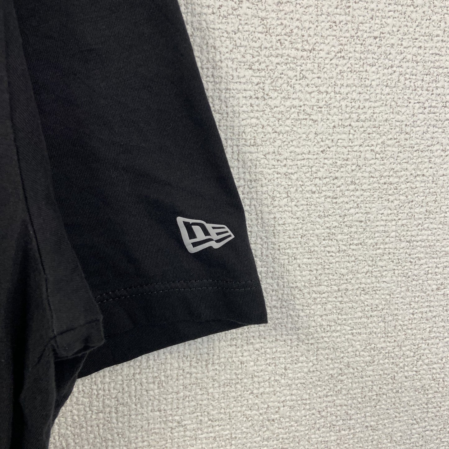古着 used　NEW ERA ニューエラ　半袖ビッグプリントTシャツ　PBR　カジュアルデザイン　クルーネック　黒　Lサイズ
