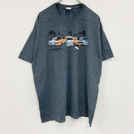 GILDAN ギルダン　半袖プリントTシャツ　灰色　グレー　XLサイズ