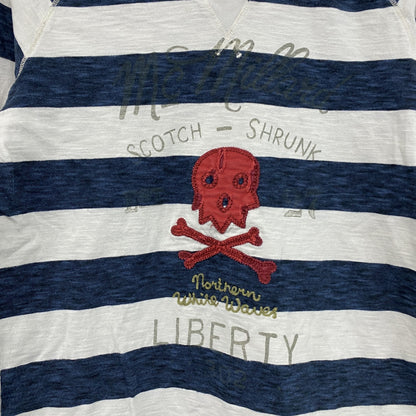 SCOTCH SHRUNK　長袖プリントTシャツ　ボーダー柄　白　ホワイト　紺　ネイビー
