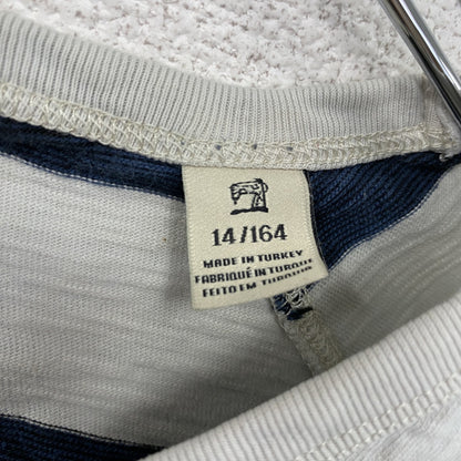 SCOTCH SHRUNK　長袖プリントTシャツ　ボーダー柄　白　ホワイト　紺　ネイビー