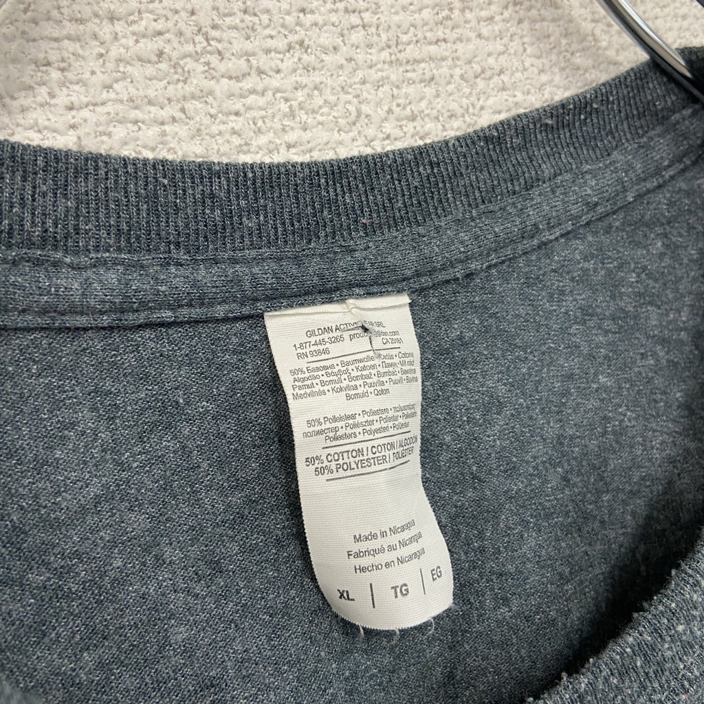GILDAN ギルダン　半袖プリントTシャツ　灰色　グレー　XLサイズ