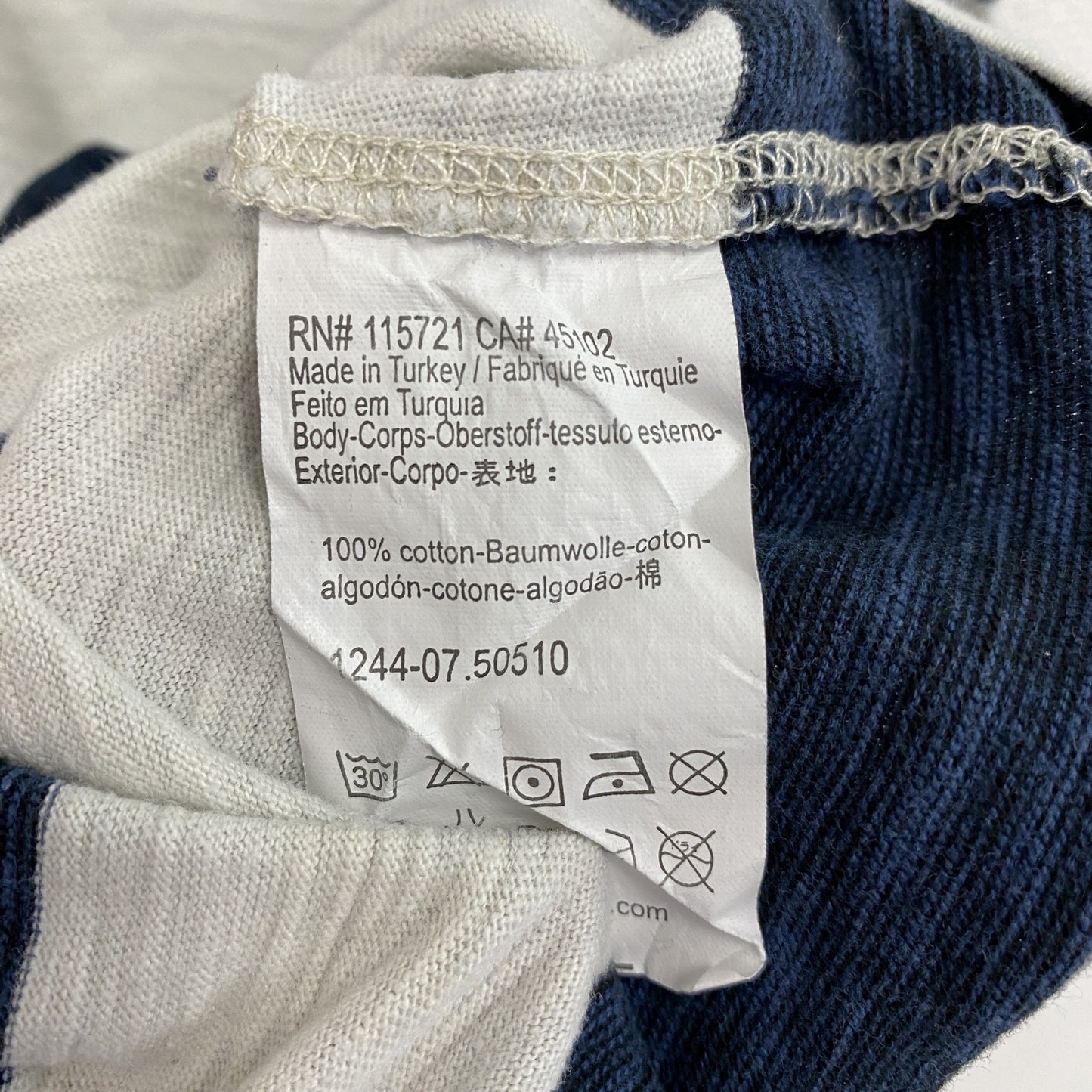 SCOTCH SHRUNK　長袖プリントTシャツ　ボーダー柄　白　ホワイト　紺　ネイビー