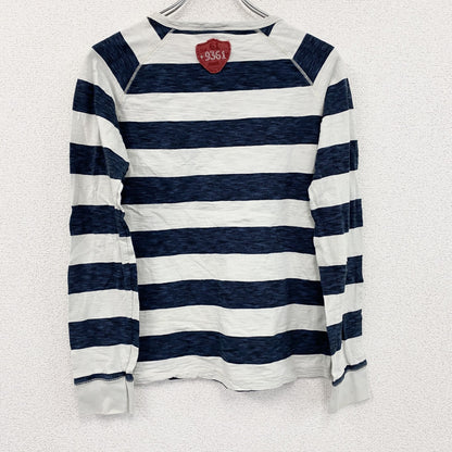 SCOTCH SHRUNK　長袖プリントTシャツ　ボーダー柄　白　ホワイト　紺　ネイビー