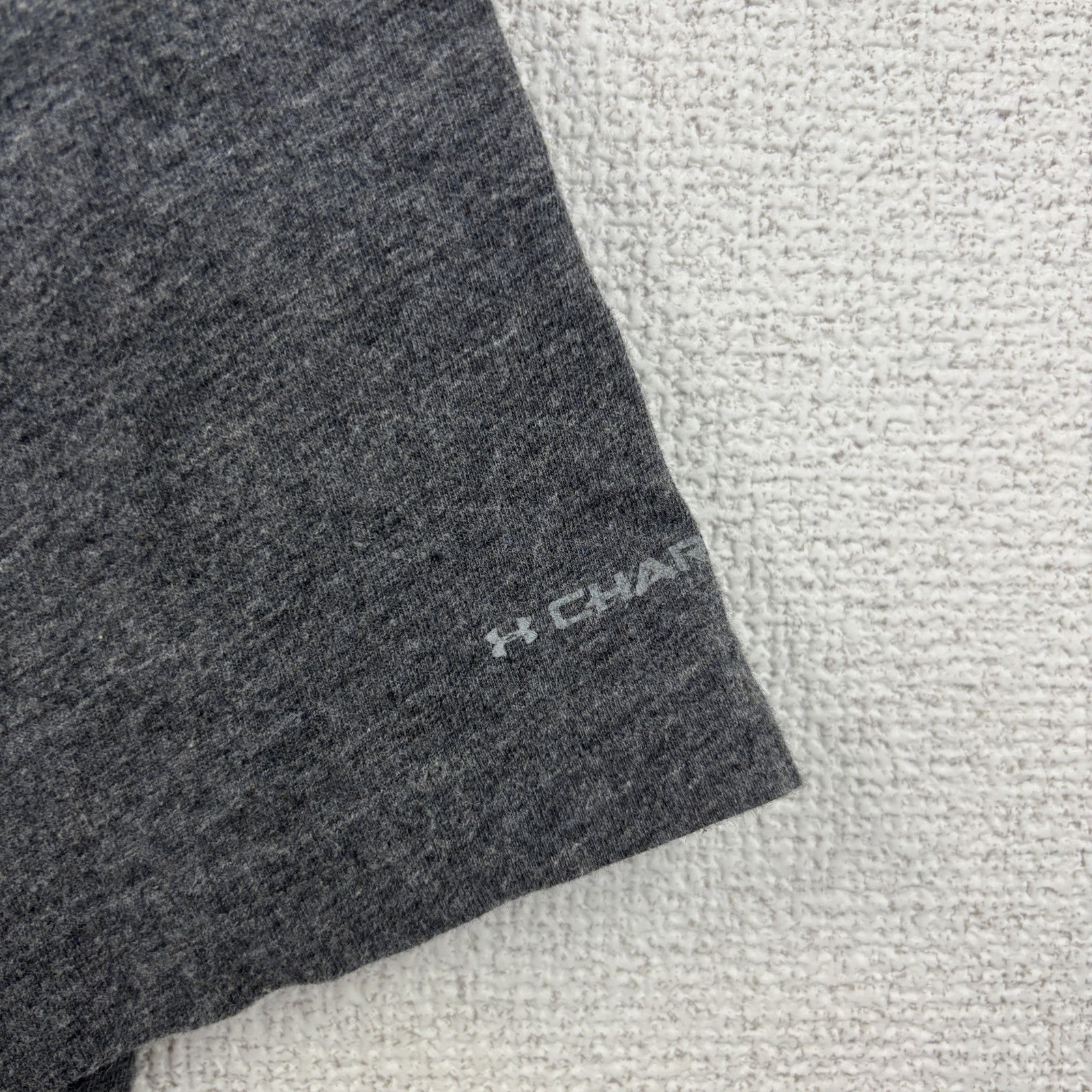 古着 used　UNDER ARMOUR アンダーアーマー　半袖プリントTシャツ　グレー　クルーネック　コットン　Lサイズ