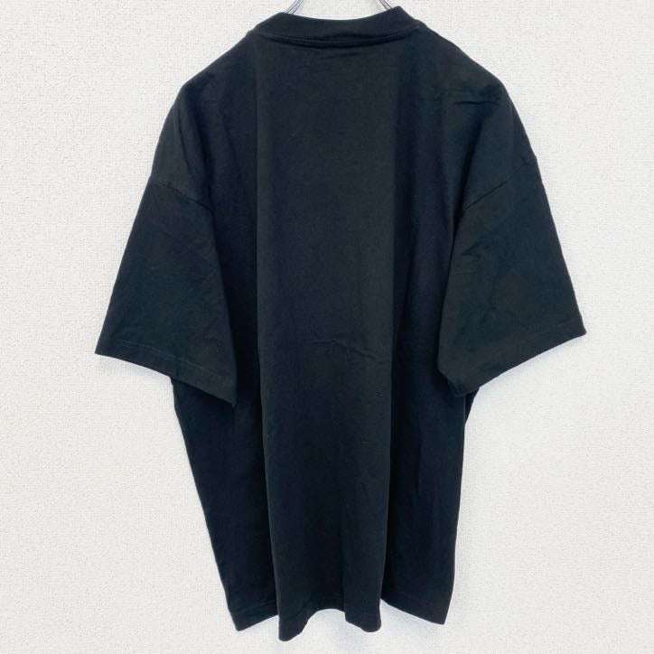 古着 used　Hanes　ヘインズ　半袖デザインプリントTシャツ　クルーネック　電車　黒　ブラック　春夏服　XLサイズ