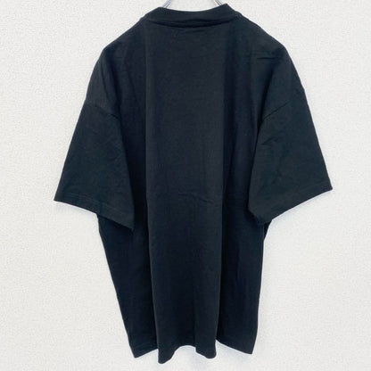 古着 used　Hanes　ヘインズ　半袖デザインプリントTシャツ　クルーネック　電車　黒　ブラック　春夏服　XLサイズ
