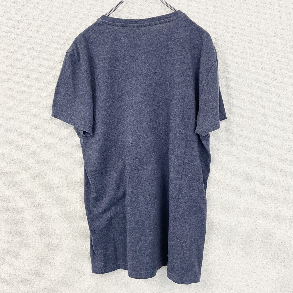 古着 used　SUPERMAN スーパーマン　半袖オリジナルビッグロゴプリントTシャツ　クルーネック　カジュアル　青　Lサイズ