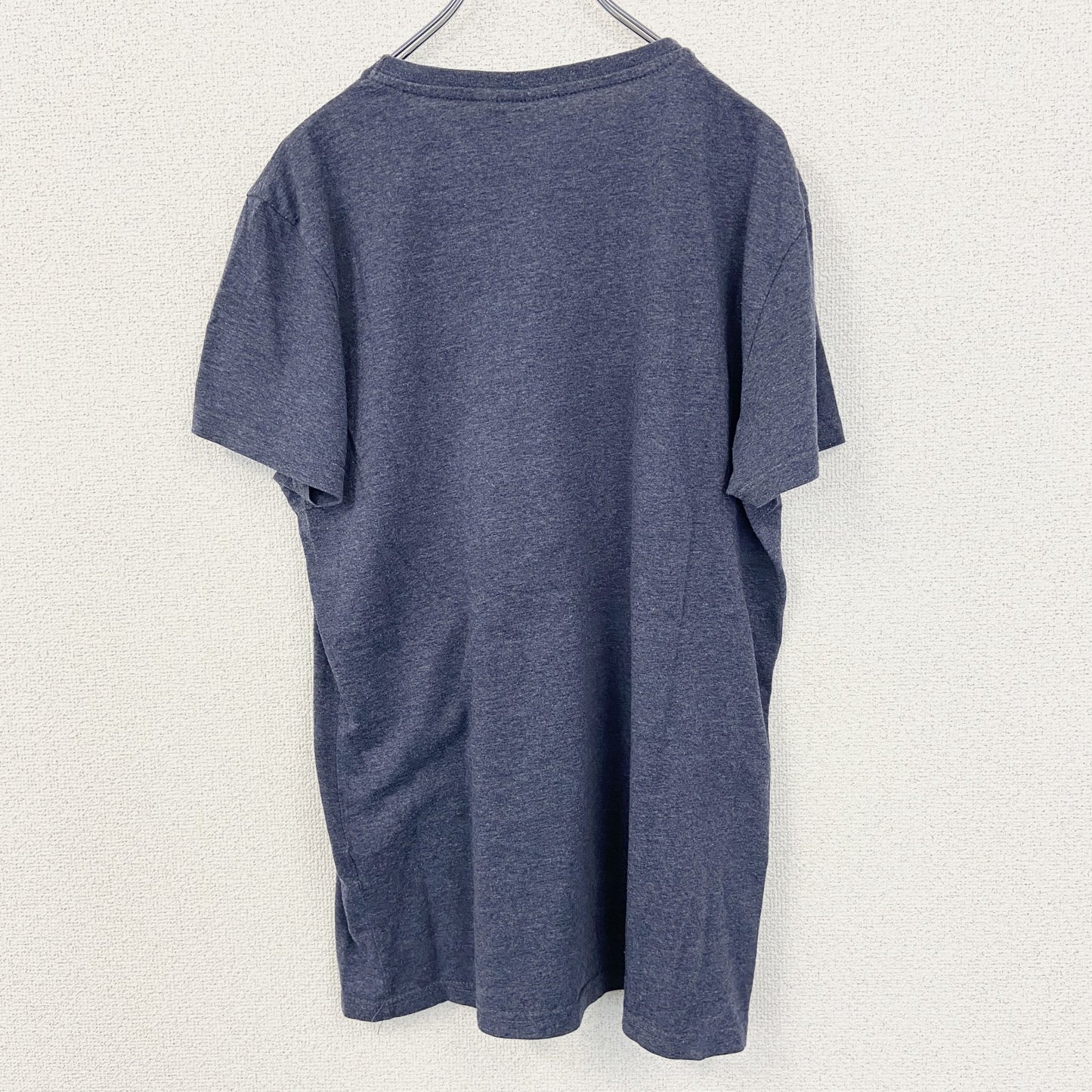古着 used　SUPERMAN スーパーマン　半袖オリジナルビッグロゴプリントTシャツ　クルーネック　カジュアル　青　Lサイズ