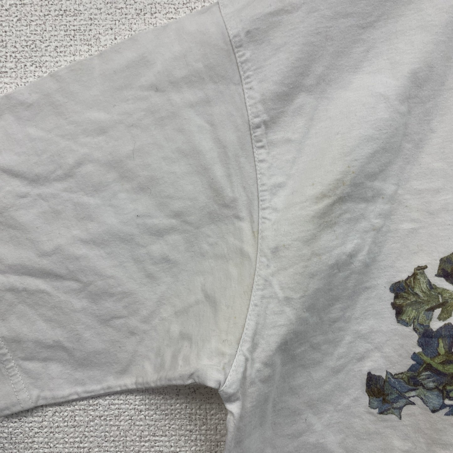 Chocolate　ゴッホ　半袖プリントアートTシャツ　アイリスのある花瓶　花柄　クルーネック　白　ホワイト