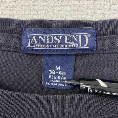 古着 used　LAND'S END　ランズエンド　半袖無地Tシャツ　シンプルデザイン　ノームコア　クルーネック　黒　Mサイズ