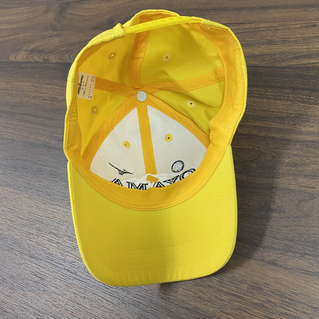 MIZUNO　ミズノ　第38回大山登山マラソン大会　6パネルキャップ　ベースボールキャップ　刺繍ロゴ　黄色　イエロー　フリーサイズ