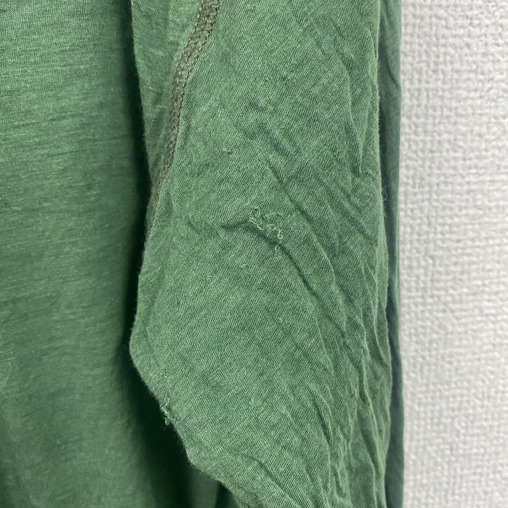 DIESEL　ディーゼル　長袖Tシャツ　ポケット付き　メタルパーツ付き　緑　グリーン　2XLサイズ