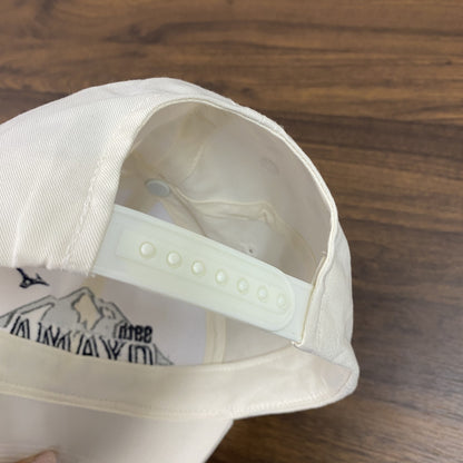 MIZUNO　ミズノ　第39回大山登山マラソン大会　6パネルキャップ　ベースボールキャップ　刺繍ロゴ　白　ホワイト　フリーサイズ