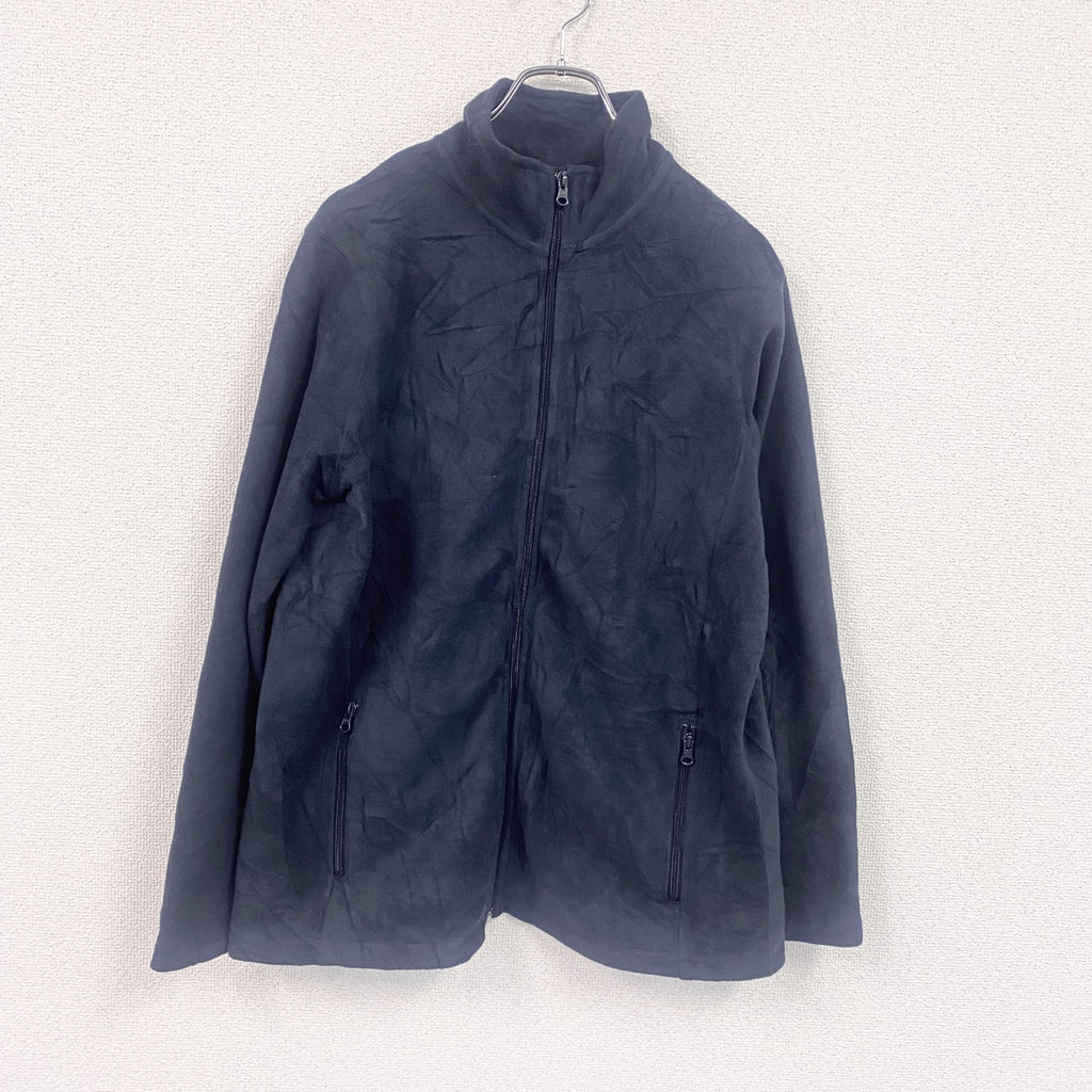 LANDS'END　ランズエンド　フルジップフリースジャケット　OEKO-TEX　エコテック　紺　ネイビー　Lサイズ