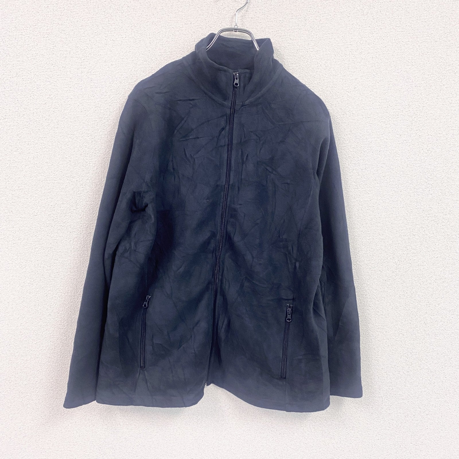 LANDS'END　ランズエンド　フルジップフリースジャケット　OEKO-TEX　エコテック　紺　ネイビー　Lサイズ