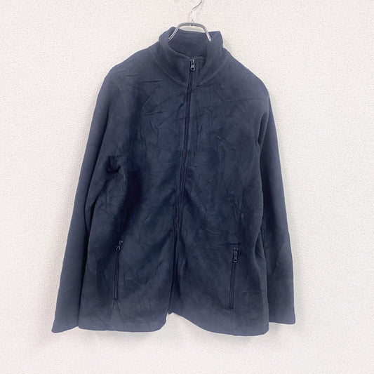 LANDS'END　ランズエンド　フルジップフリースジャケット　OEKO-TEX　エコテック　紺　ネイビー　Lサイズ