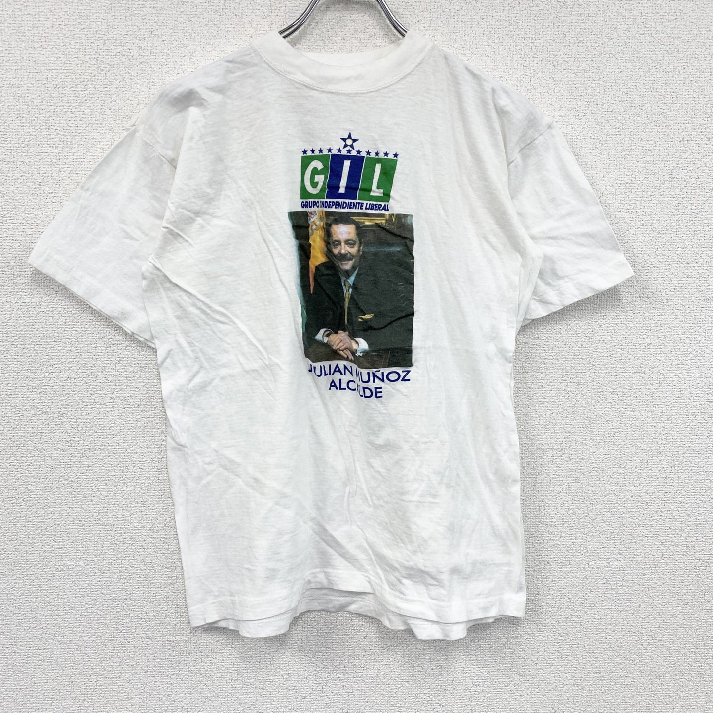 ～00s　COTTON SPORT　半袖プリントTシャツ　人物T　ヴィンテージ　白　ホワイト　Lサイズ