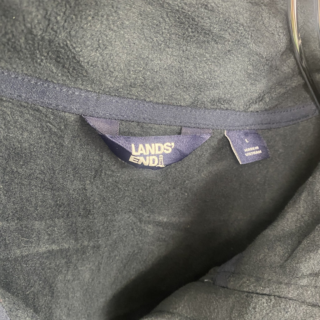 LANDS'END　ランズエンド　フルジップフリースジャケット　OEKO-TEX　エコテック　紺　ネイビー　Lサイズ