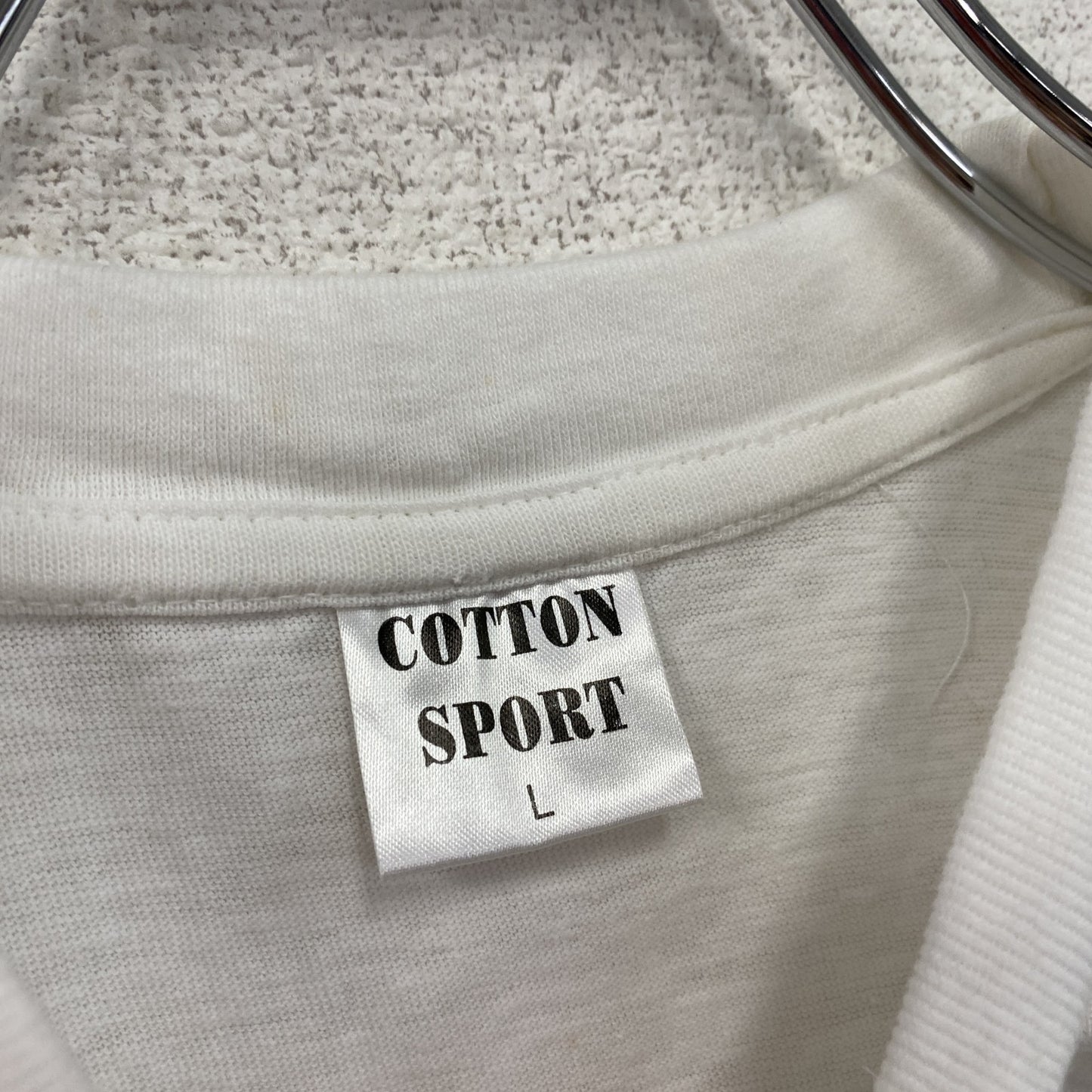 ～00s　COTTON SPORT　半袖プリントTシャツ　人物T　ヴィンテージ　白　ホワイト　Lサイズ