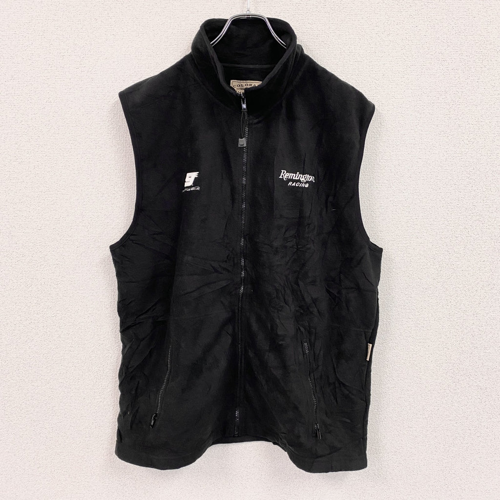COLORADO TIMBERLINE　フルジップフリースベスト　刺繍ロゴ　黒　ブラック　XLサイズ