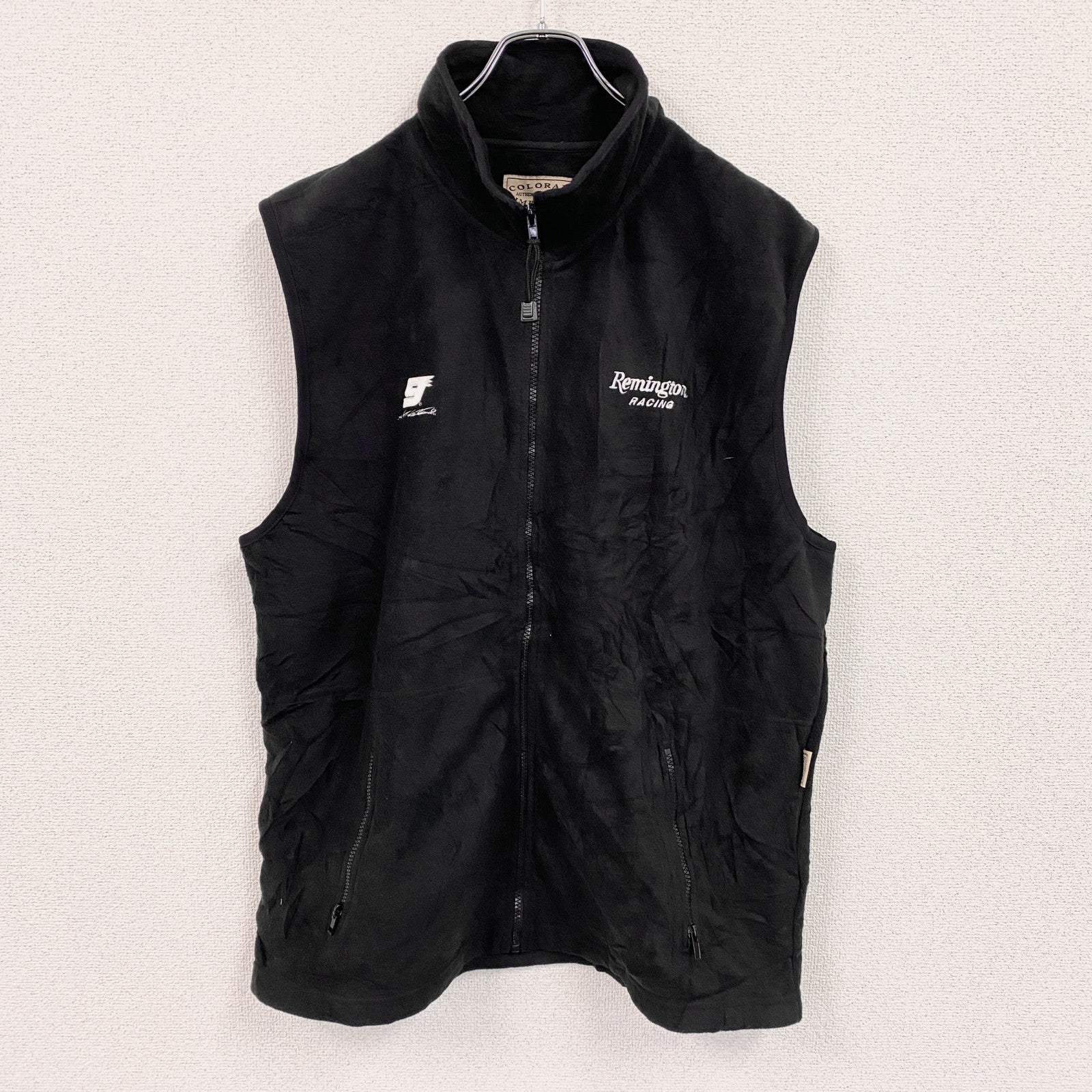 COLORADO TIMBERLINE　フルジップフリースベスト　刺繍ロゴ　黒　ブラック　XLサイズ